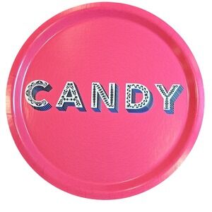 Asta Barrington For Jamida Candy Circular Decorative Pink Birch Wood Tray